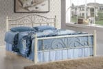 Pat metalic / lemn, Venice, 160x200, alb