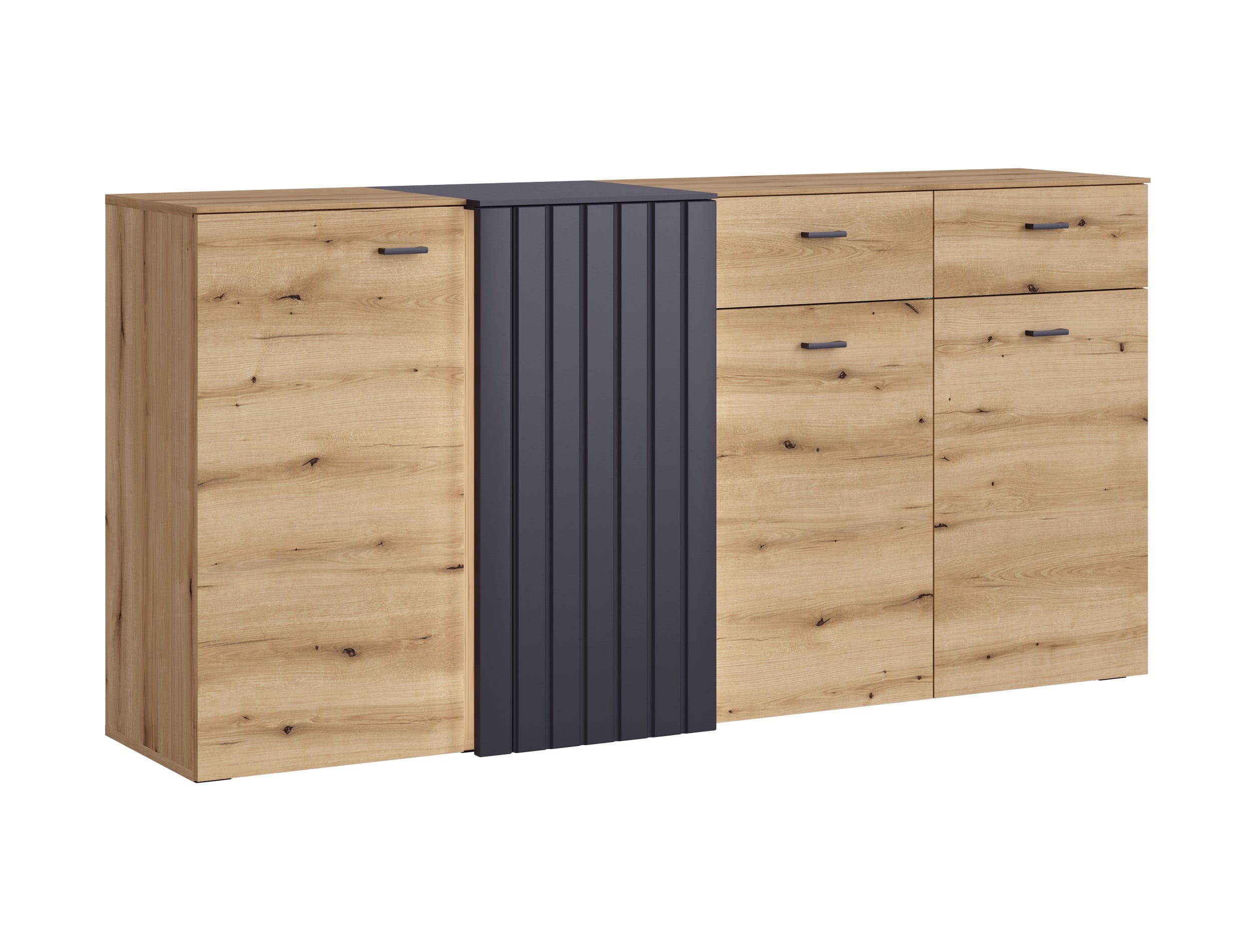 Comoda Verdana SNNK01, 177.9x44.8x88, stejar nisipiu/gri inchis