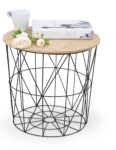 Masa auxiliara Mariffa, 42x42x41, natural/ negru