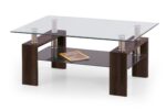 Masuta de cafea Diana Max 60, 120x70x60, sticla transparenta/ sticla neagra/ wenge