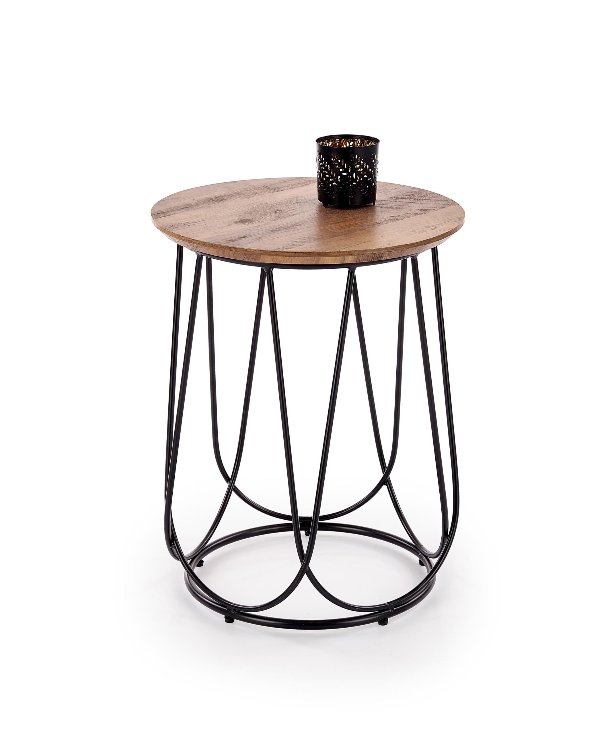 Masuta de cafea Nubira S rotunda, 51x40, nuc/ negru