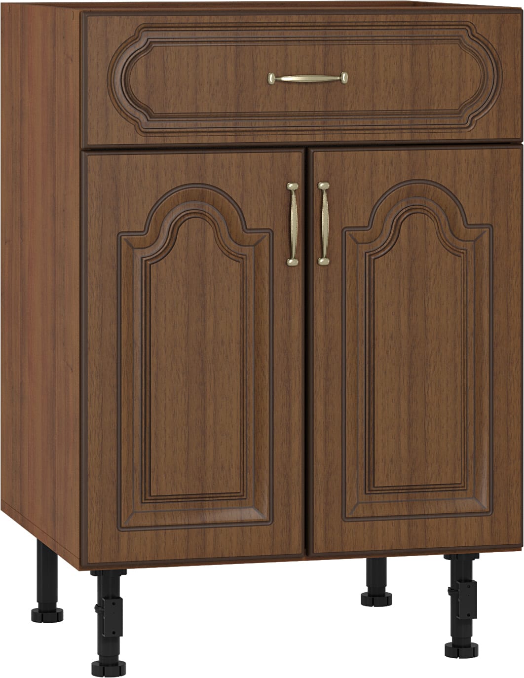 Corp inferior Nuc H60, 1 sertar si 2 usi, 60x87, nuc/ nuc muscat patina