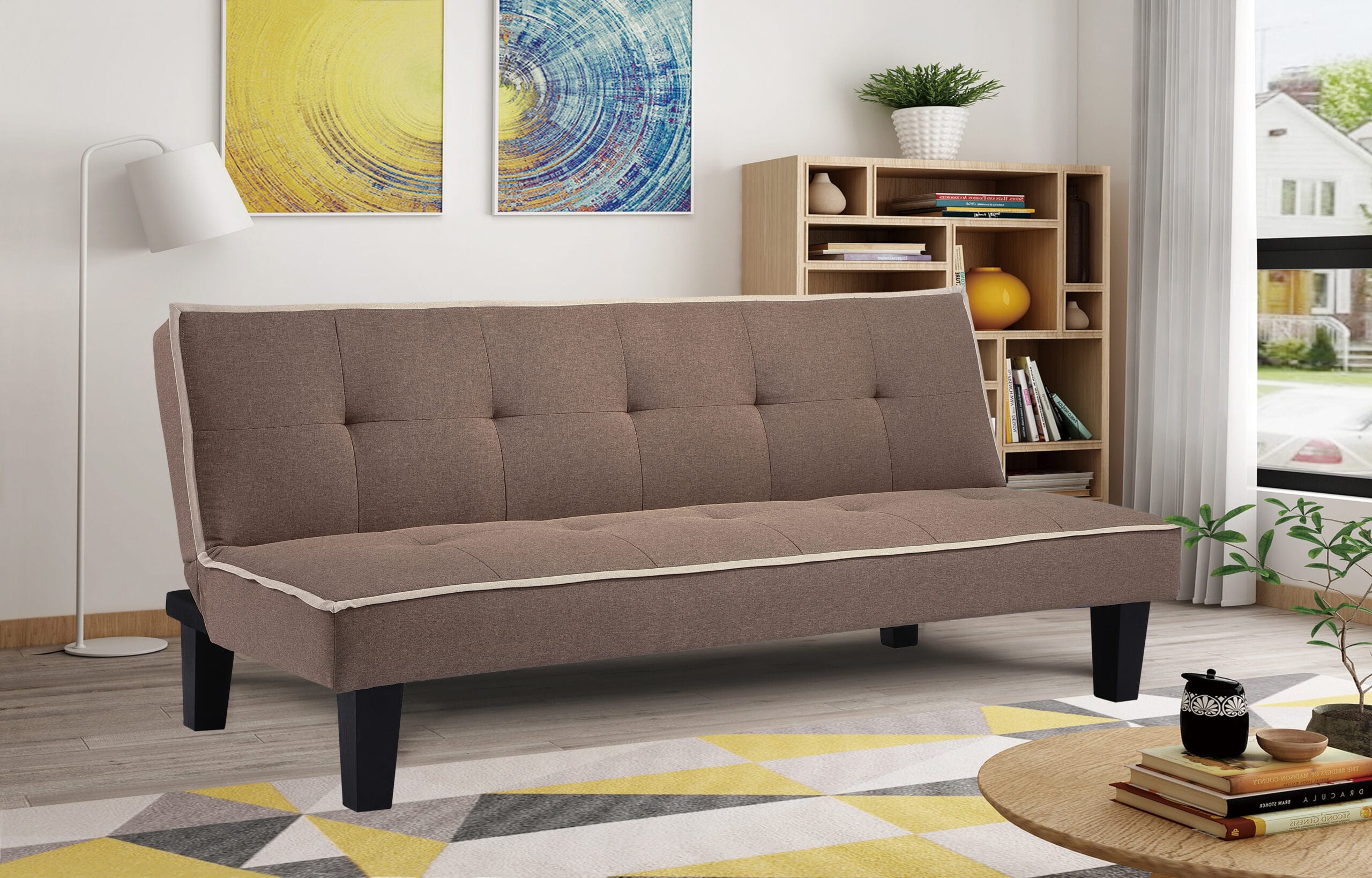 Canapea extensibila Forte, 178x81x71, maro/ bej/ negru