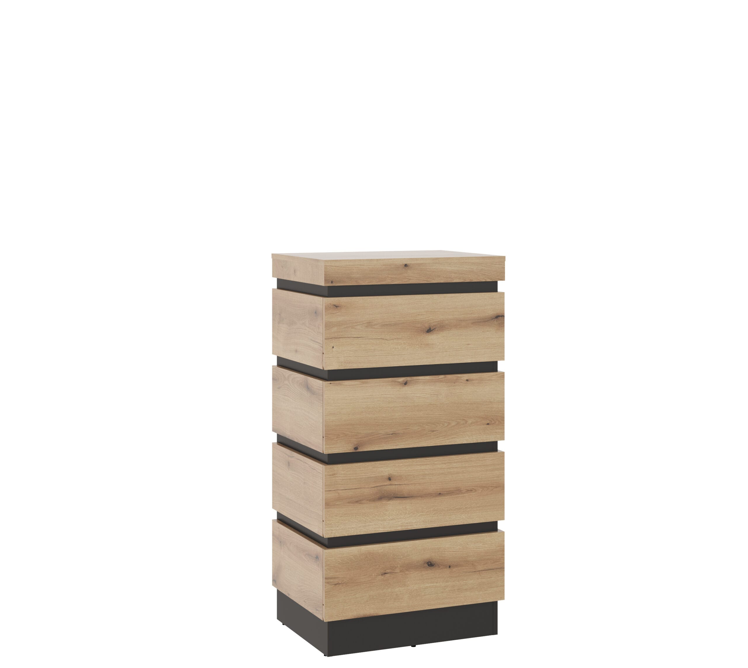 Comoda Corte CORK03, 60x45x117, stejar nisipiu/ gri