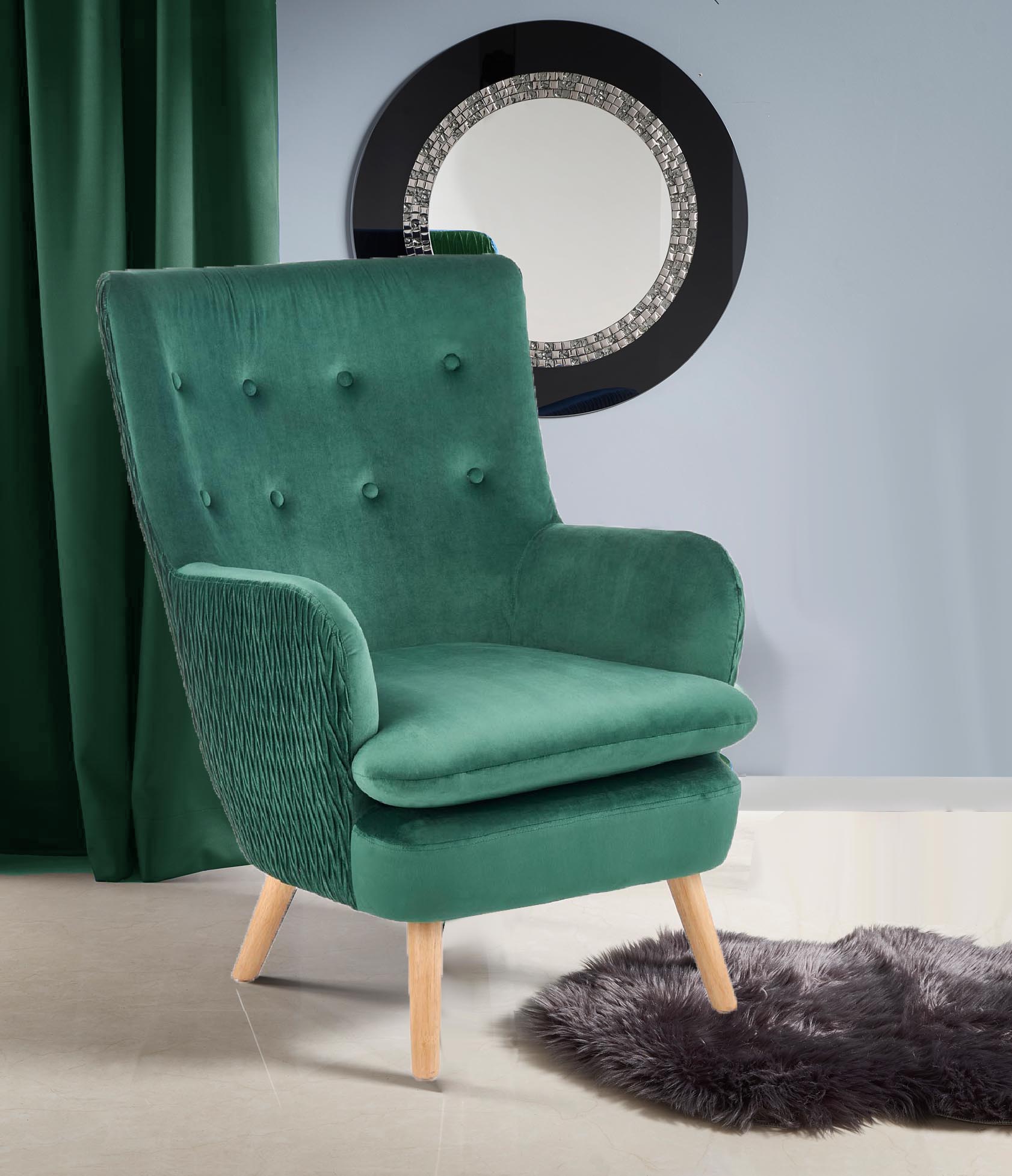 Fotoliu Preston, 78x87x105, verde/ natur - imagine 4