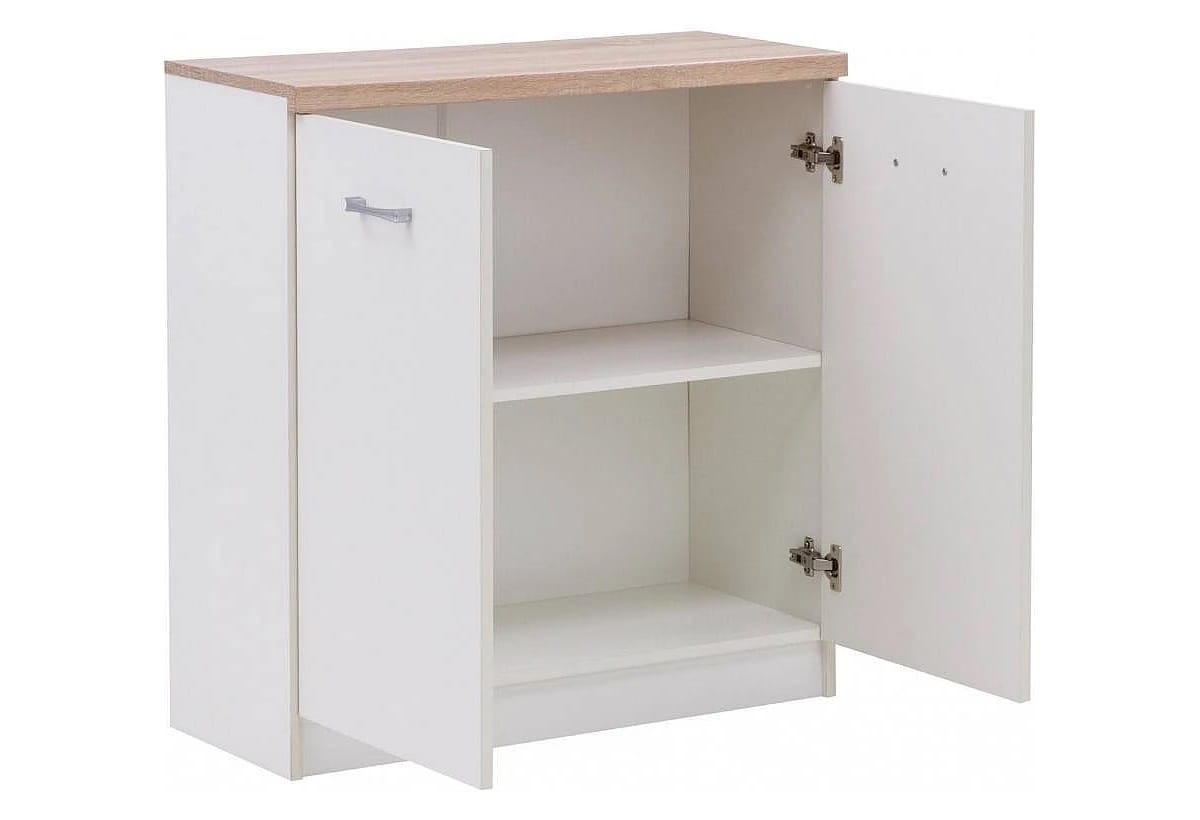 Comoda Top Mix Kom 2D, 80x33x85, alb/stejar sonoma - imagine 3