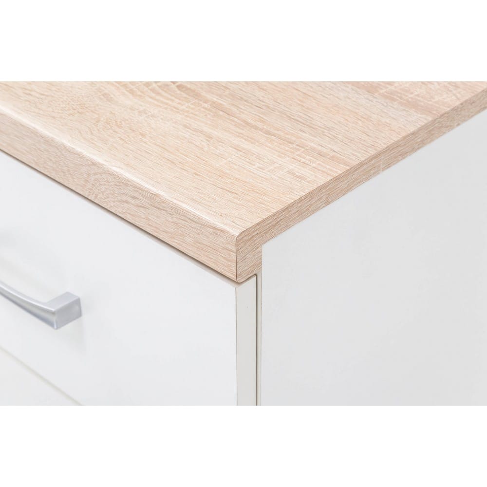 Comoda Top Mix Kom 3D2S, 120x33x85, alb/stejar sonoma - imagine 3