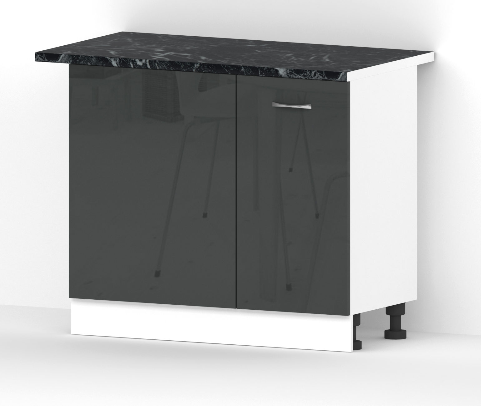Corp inferior de colt Alis B10, 90x87, antracit lucios