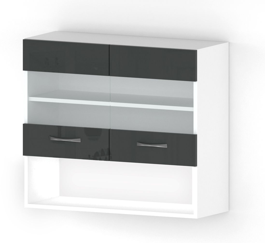 Corp superior vitrina Alis G58, 80x70, antracit lucios