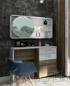 Comoda Ares, 100x44x75, maro/alb lucios