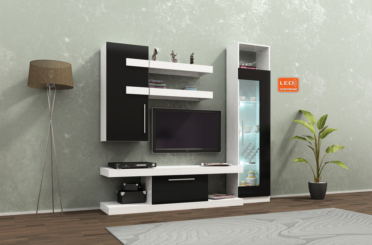 Living Alania, 190x190, alb/ negru