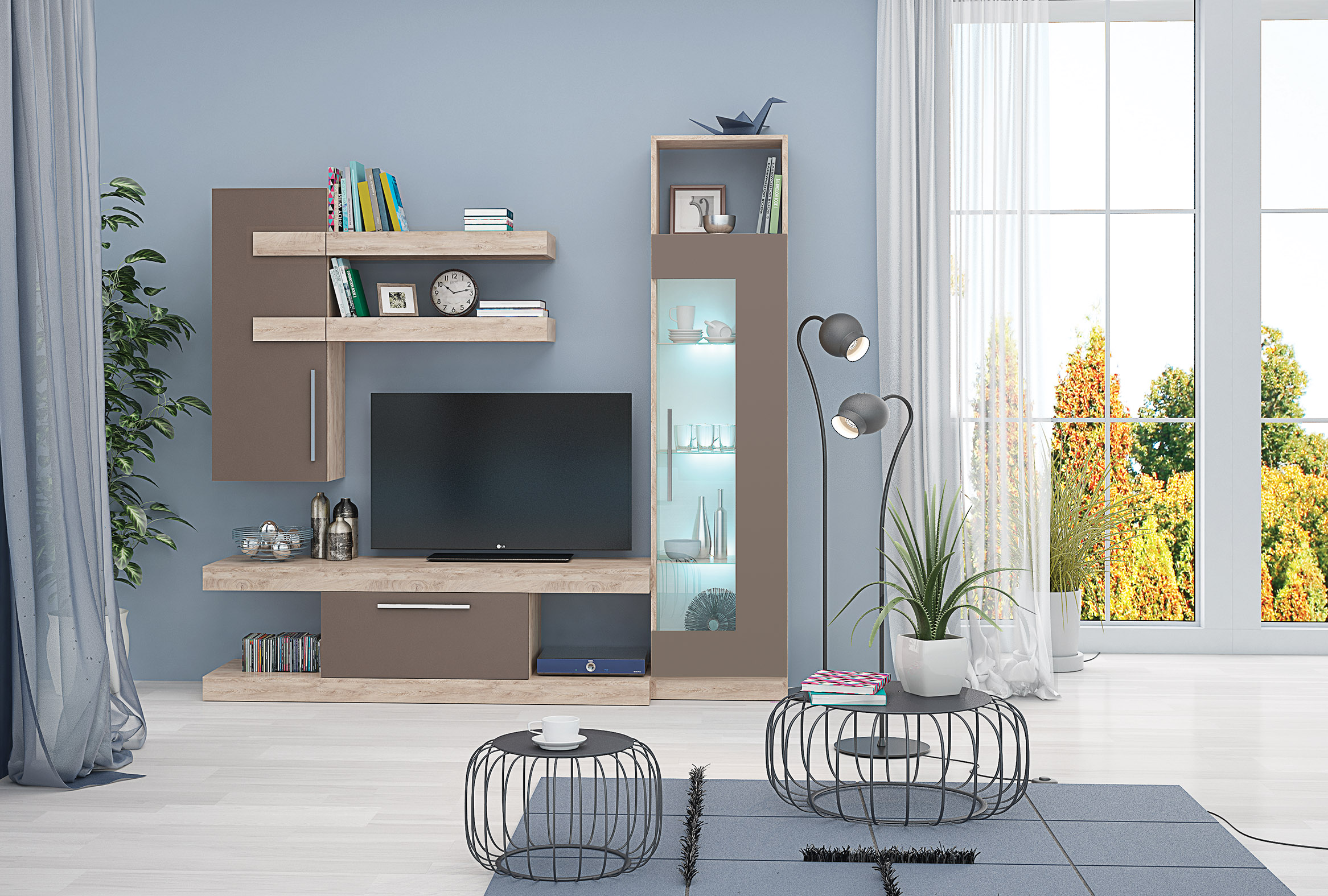 Living Alania, 190x190, stejar elegance/ cappuccino