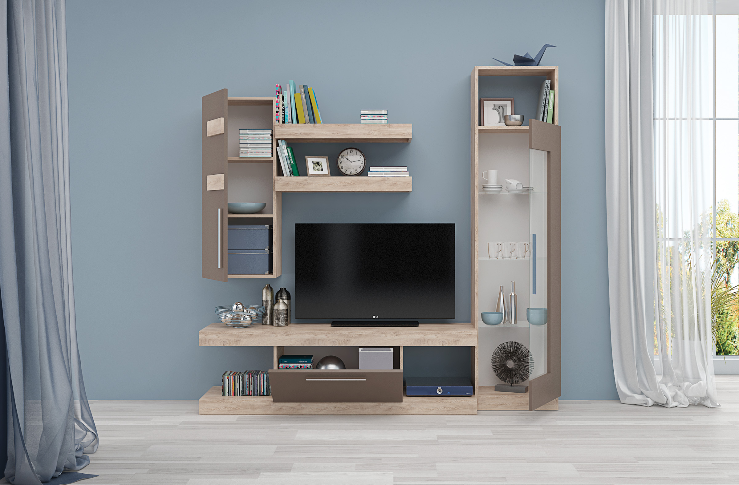 Living Alania, 190x190, stejar elegance/ cappuccino - imagine 2