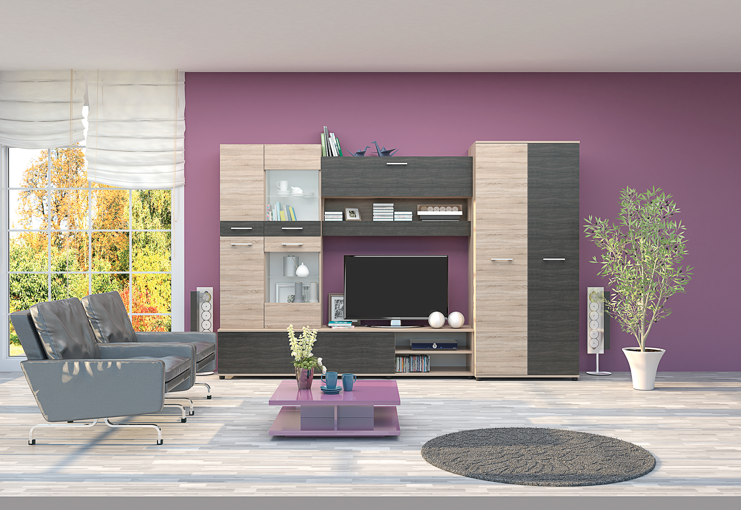 Living Arizona, 280x185, stejar sonoma/ stejar carbon