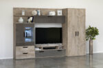 Living Aurora, 280x190, stejar norte/ MDF cobalt lucios
