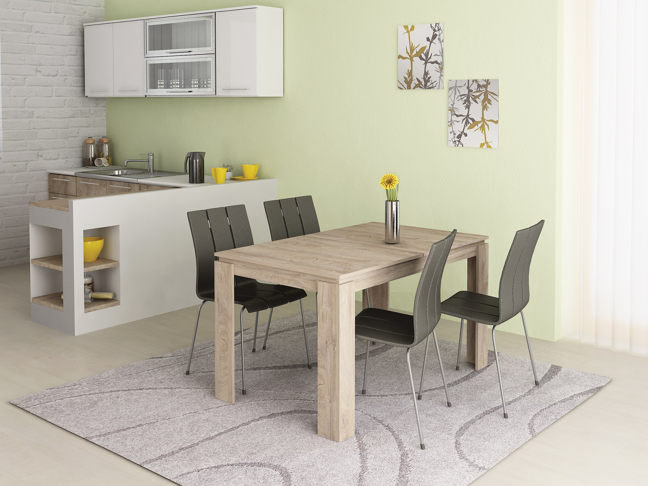 Masa extensibila Havana, 120(160)x80x74, stejar Norte
