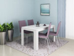 Masa extensibila Havana, 120(160)x80x74, alb lucios