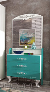 Comoda Imperial, 74x48x180, craft alb/ocean