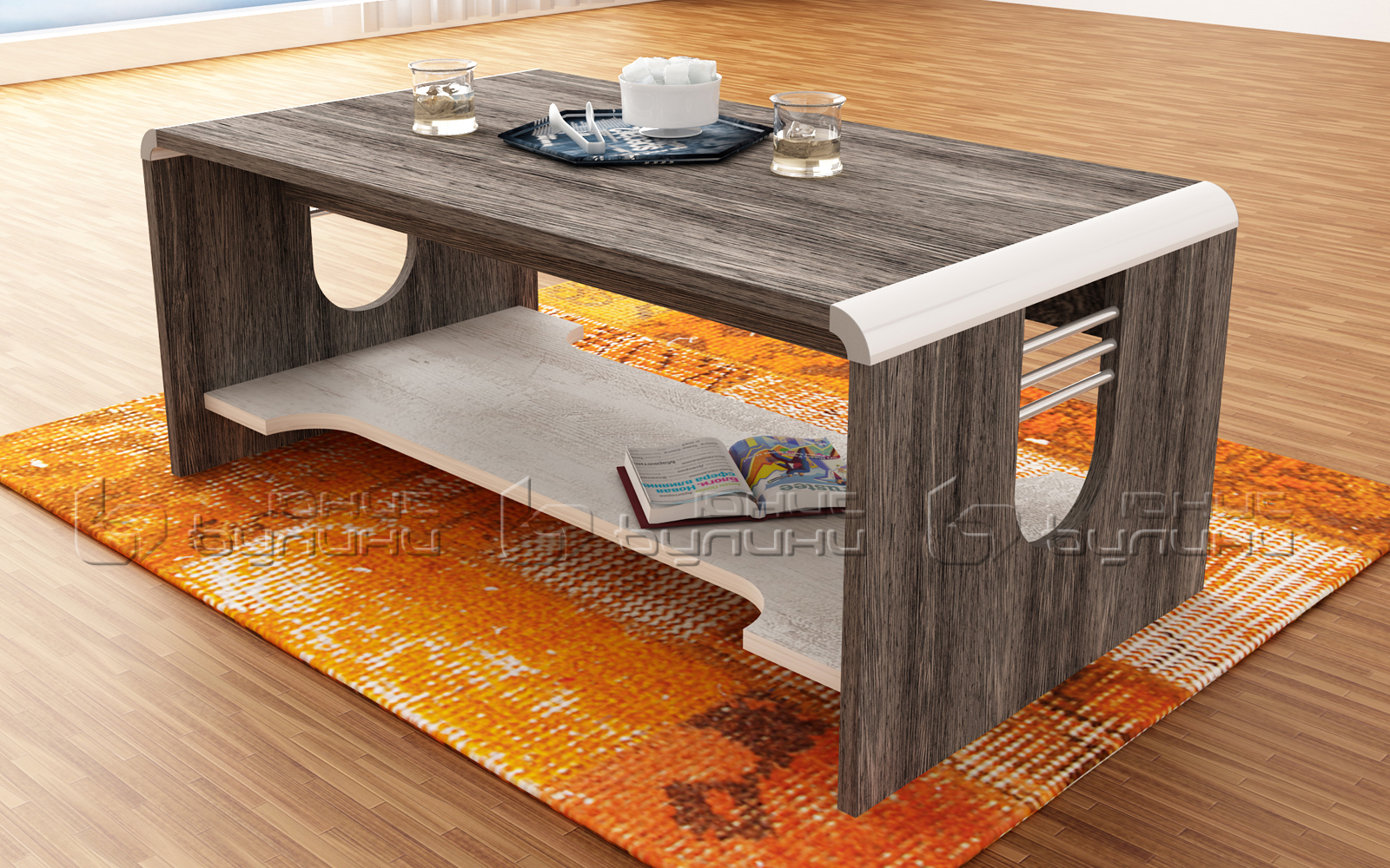 Masuta de cafea Ira, 110x60x45, vintage/ stejar antic