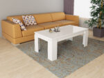 Masuta de cafea extensibila Iren PR, 100-130x60x55, alb lucios