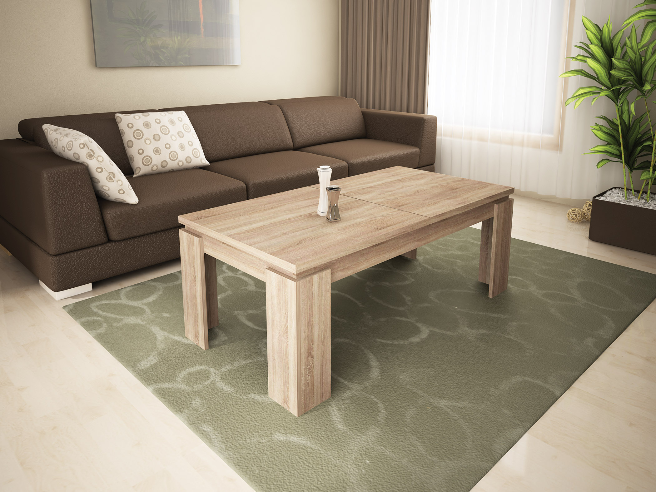 Masuta de cafea extensibila Iren PR, 100-130x60x55, stejar sonoma