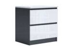 Noptiera Leo 2, 45x36x47, antracit lucios/ alb lucios