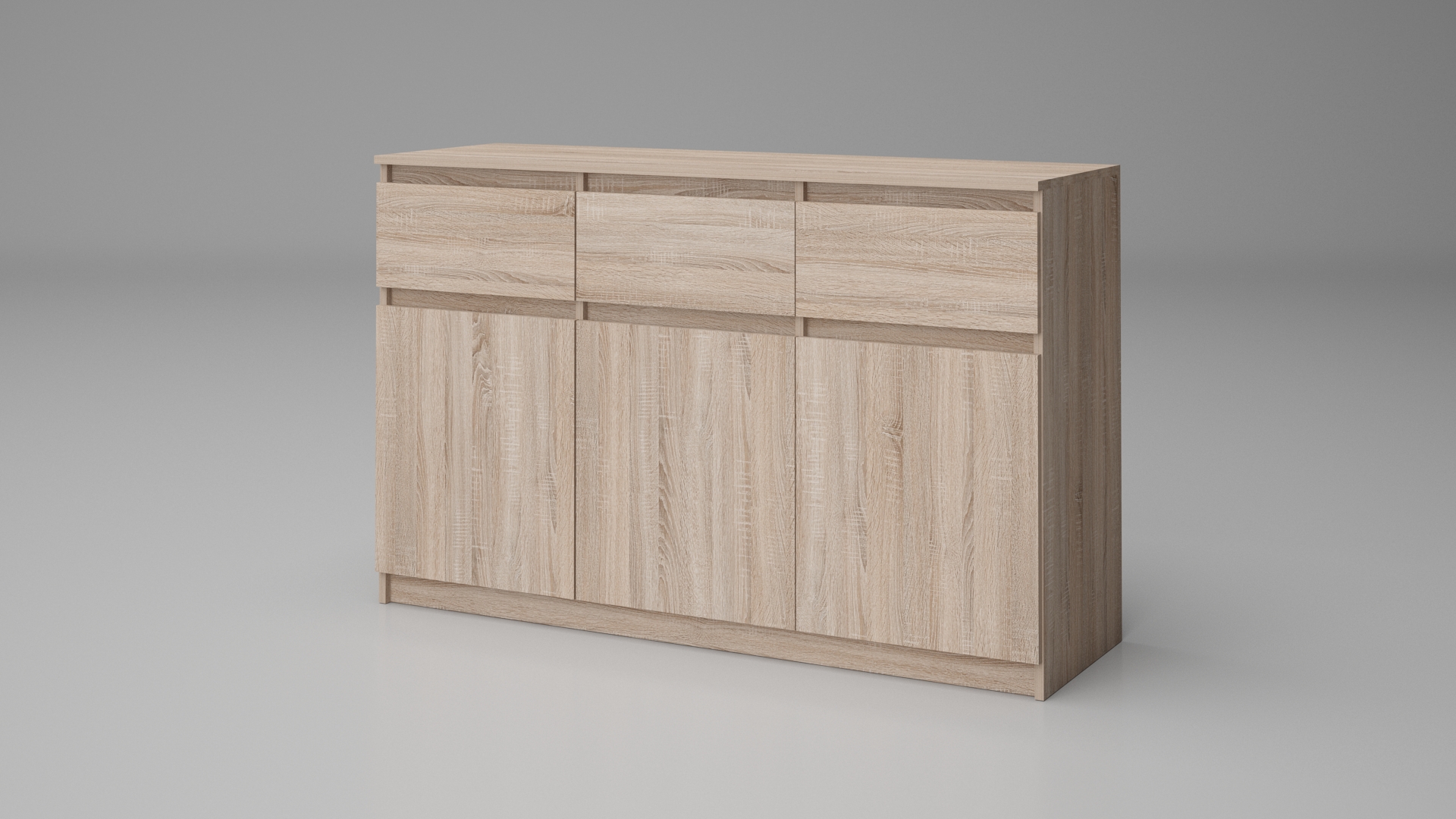 Comoda Leo 9, 135x43x86, stejar sonoma