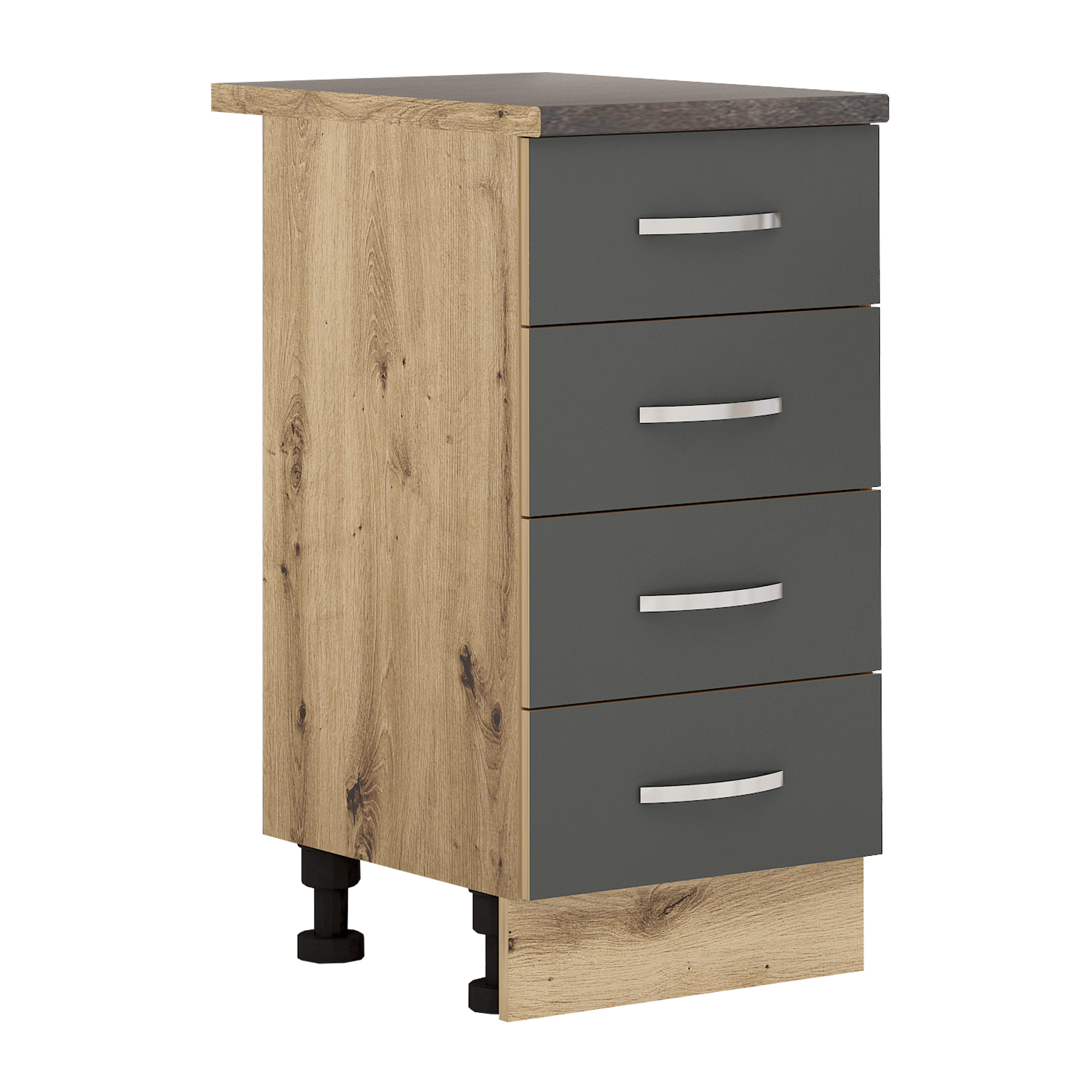 Corp inferior Loren B78, 4 sertare, 45x87, antracit mat/ artizan