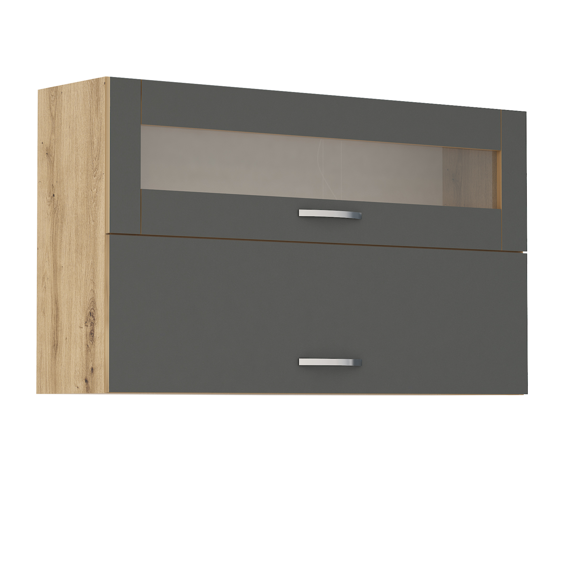 Corp superior vitrina Loren G47, 2 usi, 120x70, antracit mat/artizan