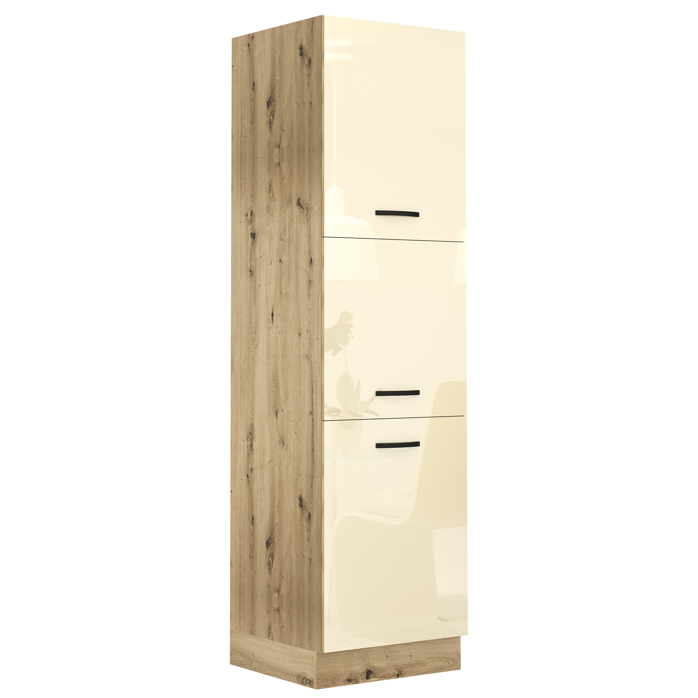 Dulap cuptor integrat Loren B66, 60x220, migdala lucios/artizan - imagine 2