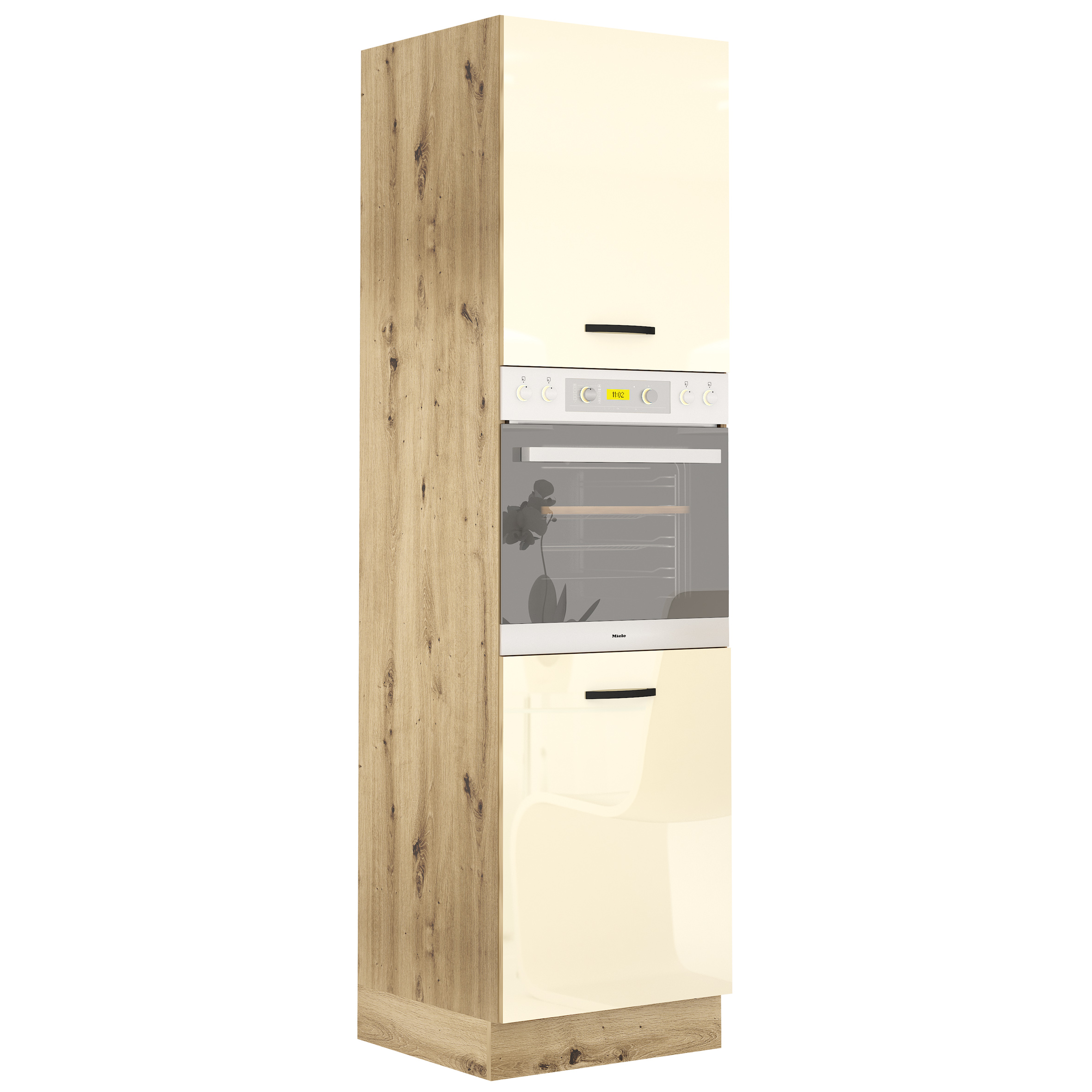 Dulap cuptor integrat Loren B66, 60x220, migdala lucios/artizan