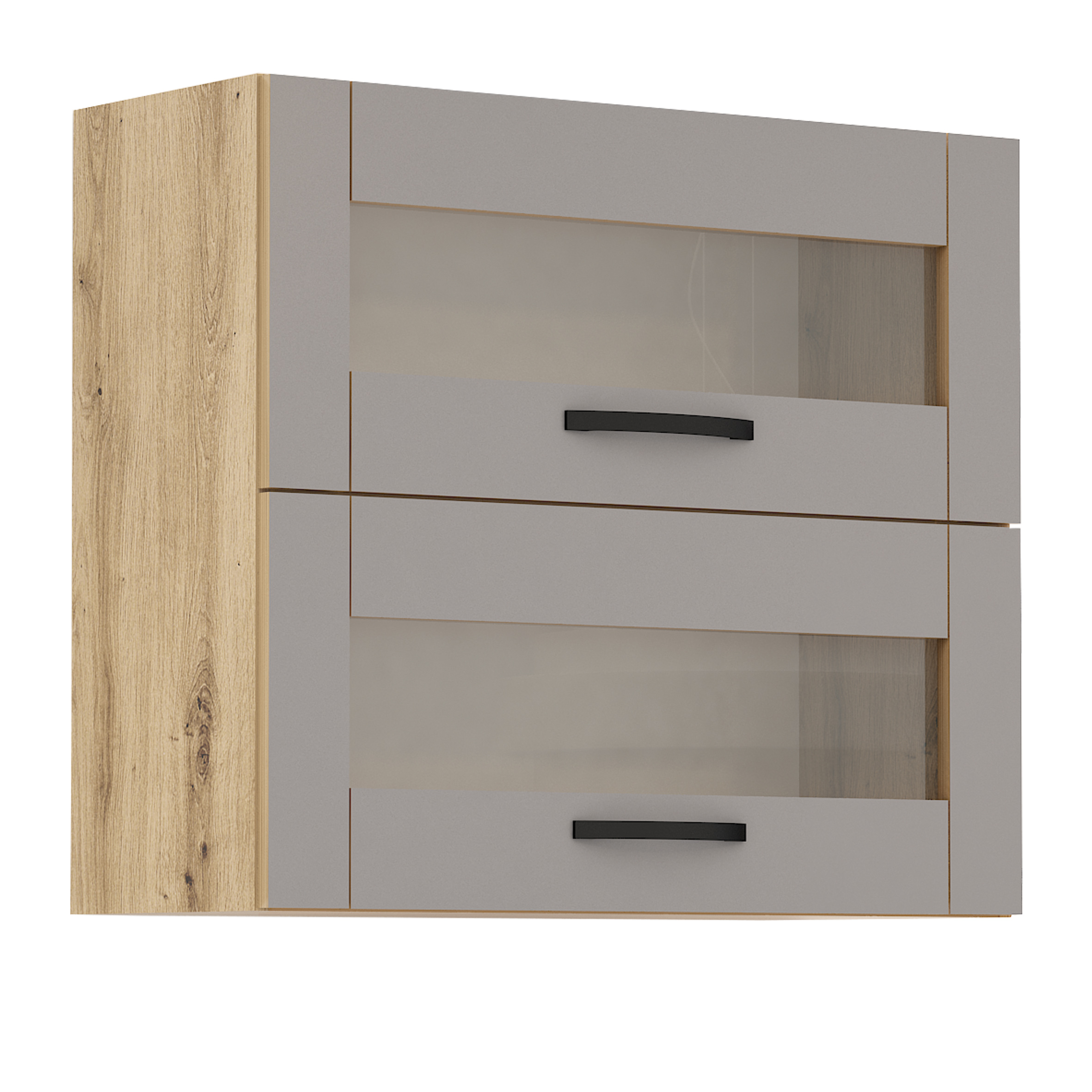 Corp superior vitrina Loren G37, 80x70, gri mat/artizan
