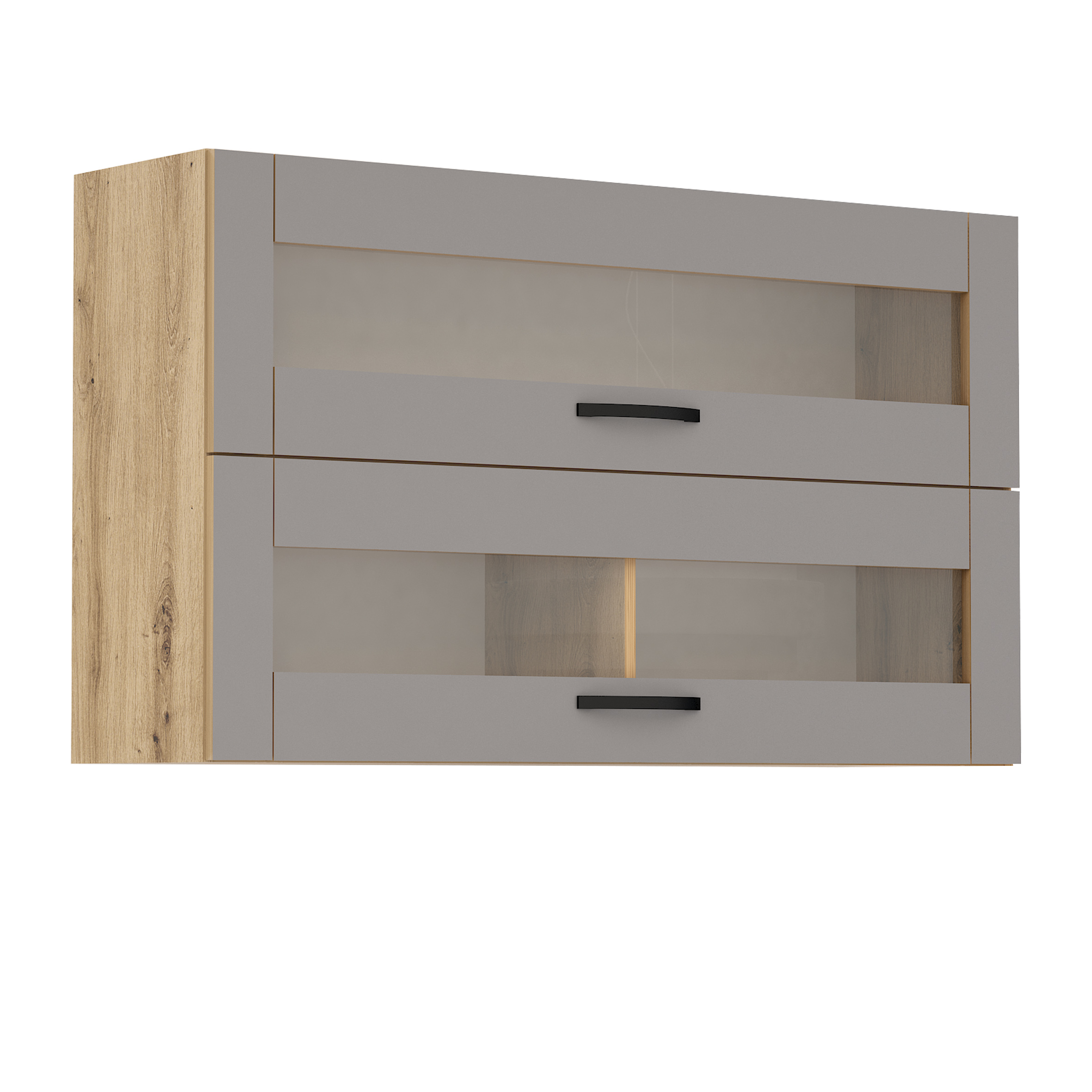 Corp superior vitrina Loren G39, 120x70, gri mat/artizan