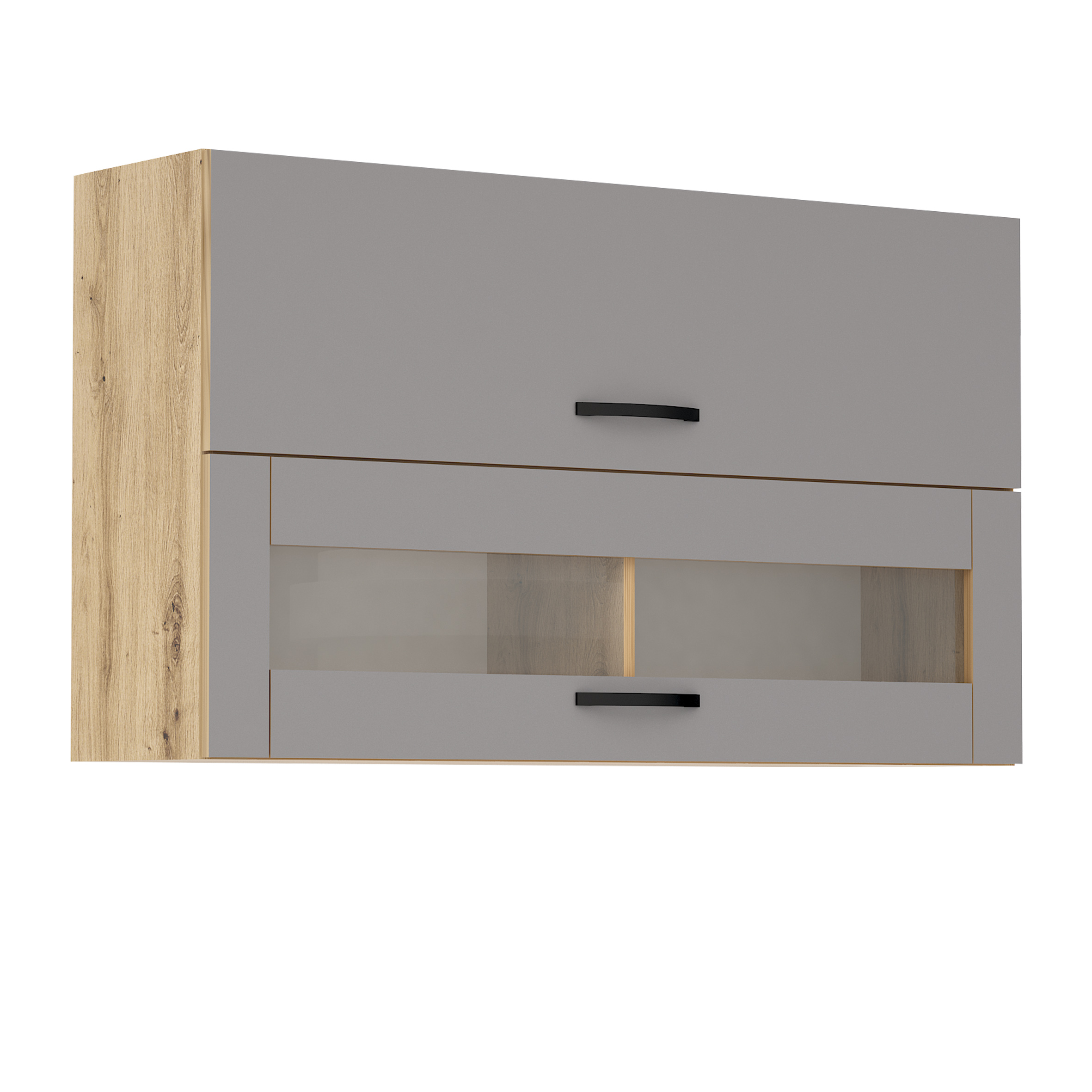 Corp superior vitrina Loren G43, 120x70, gri mat/artizan