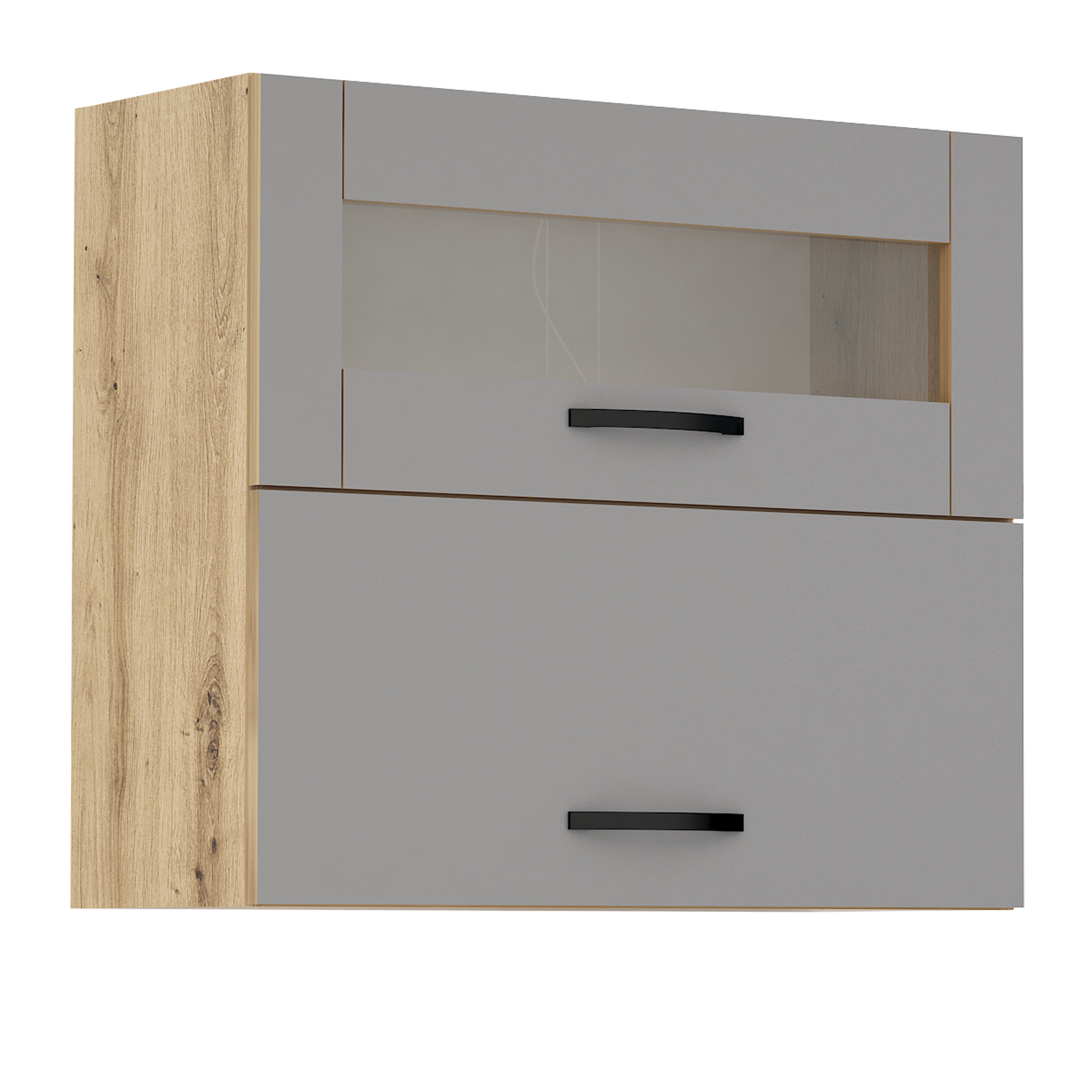Corp superior vitrina Loren G45, 80x70, gri mat/artizan