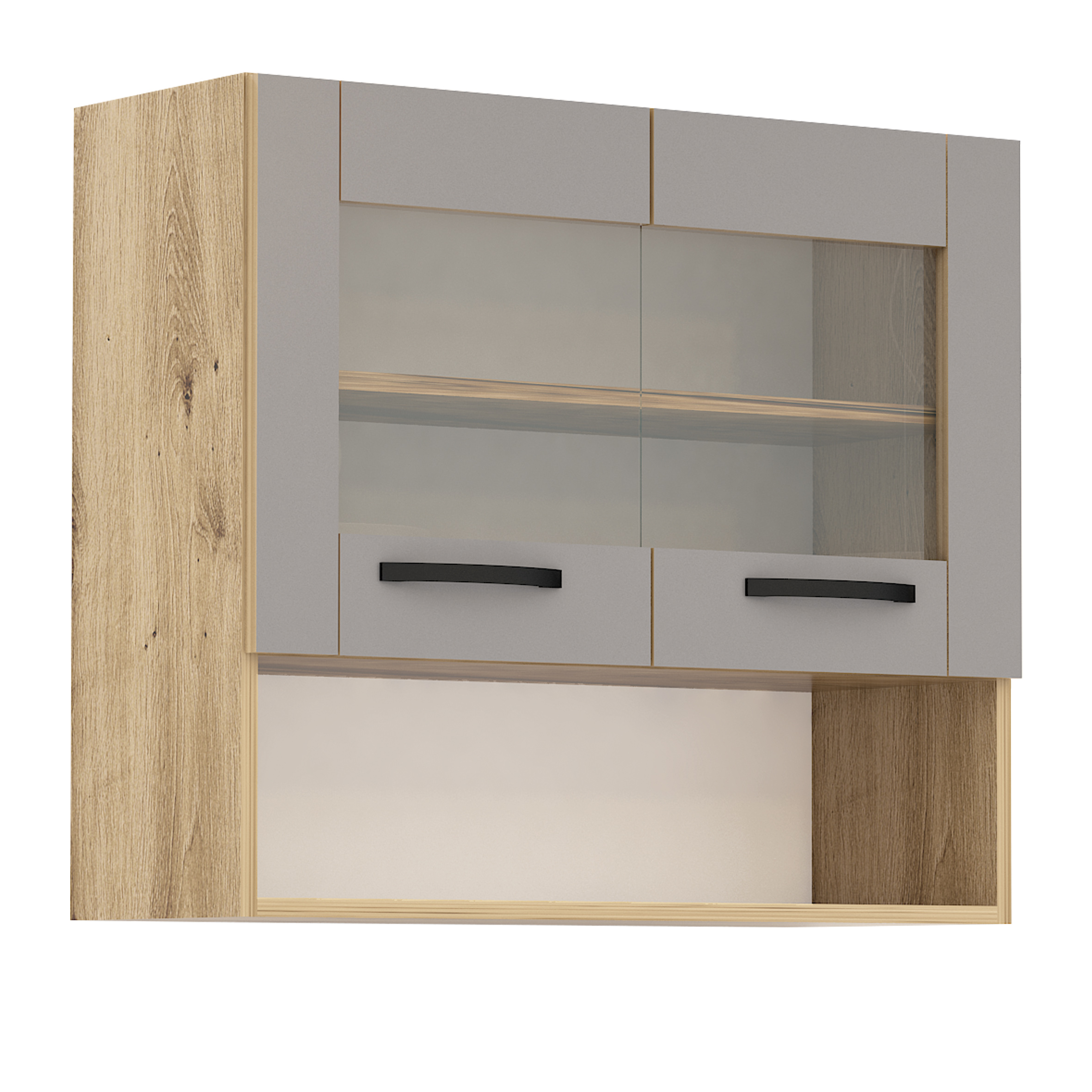 Corp superior vitrina Loren G58, 80x70, gri mat/artizan