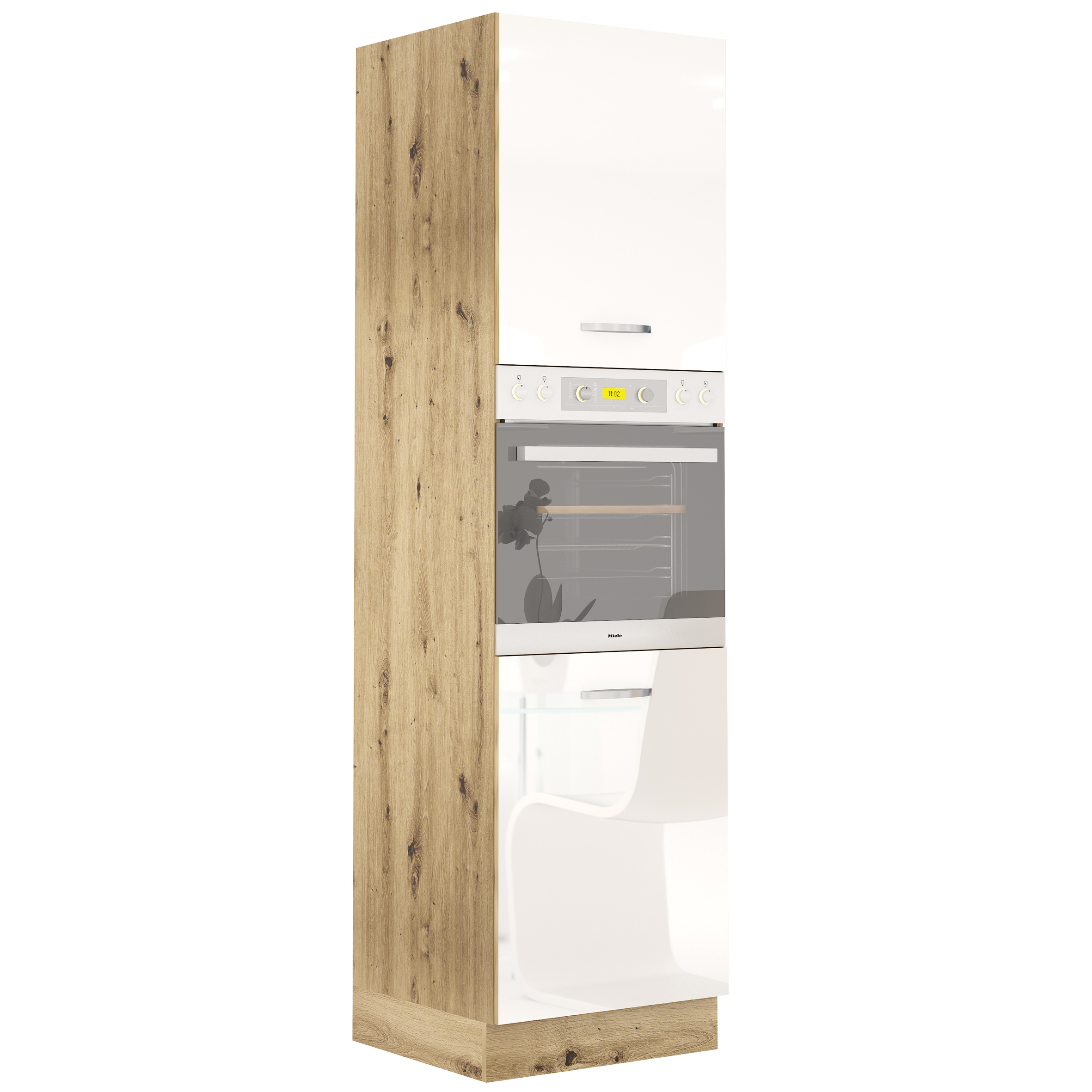 Dulap cuptor incorporabil B66 Loren, 60x220, alb lucios