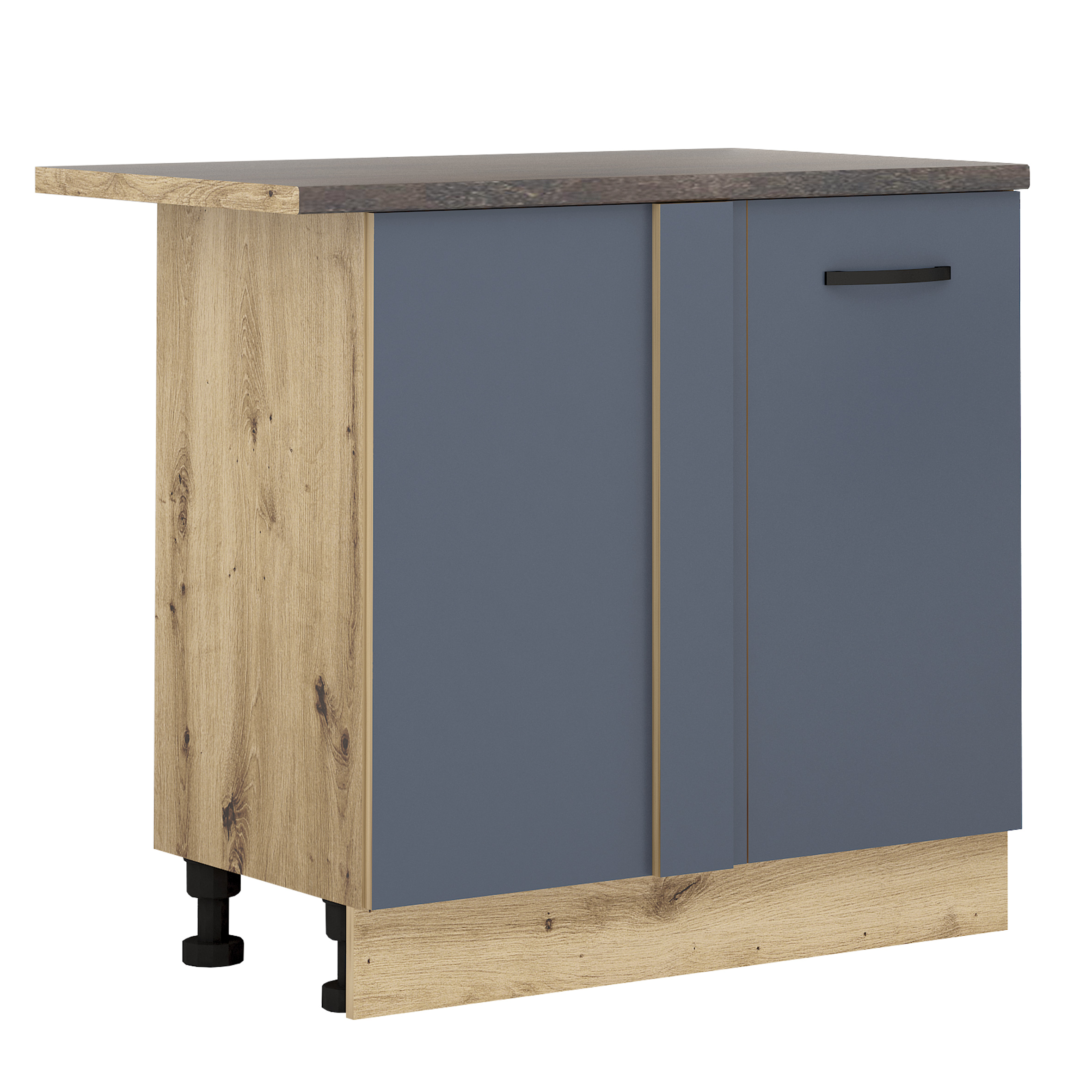 Corp inferior Loren B10, 90x87, albastru mat/artizan