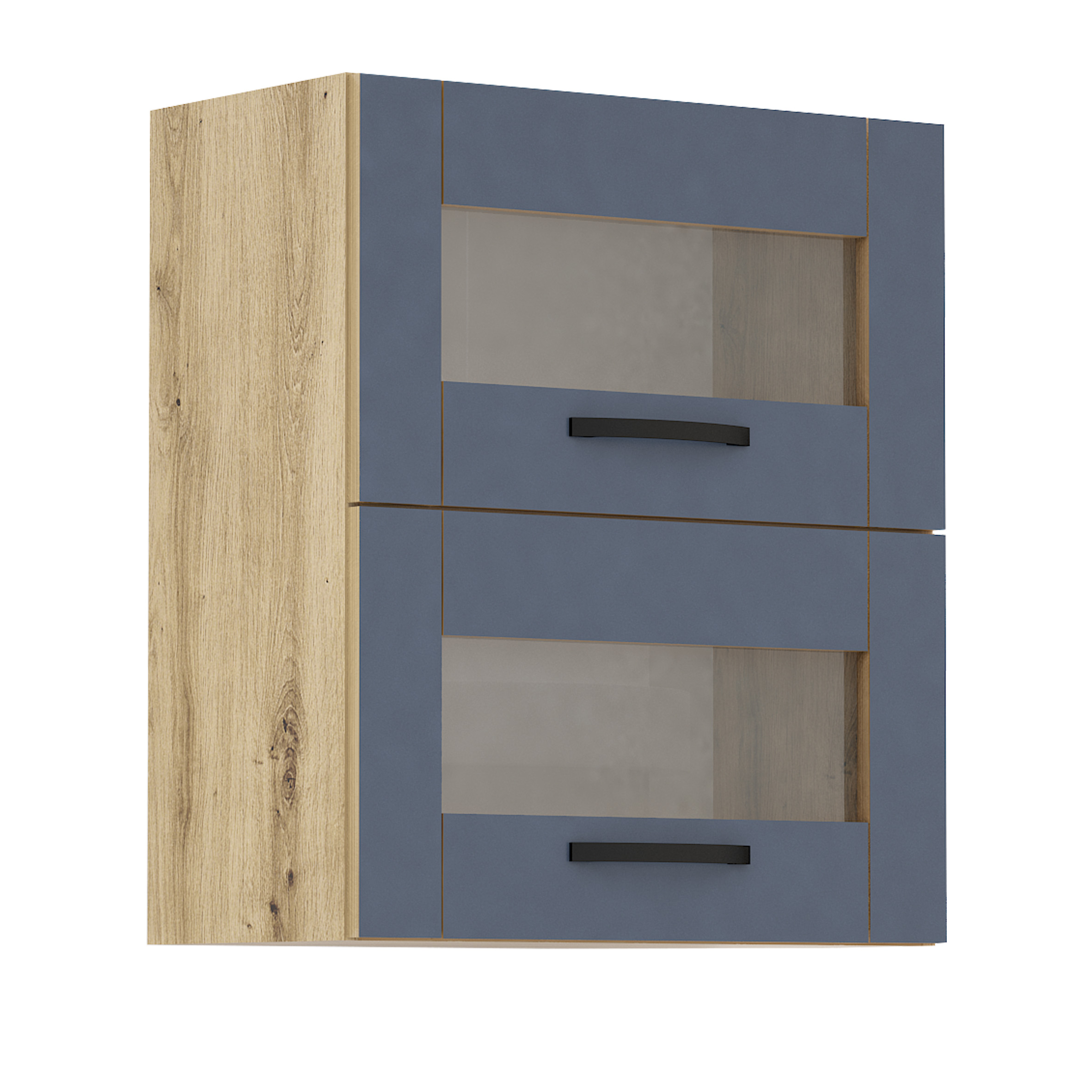 Corp superior vitrina Loren G36, 2 usi, 60x70, albastru mat/ artizan