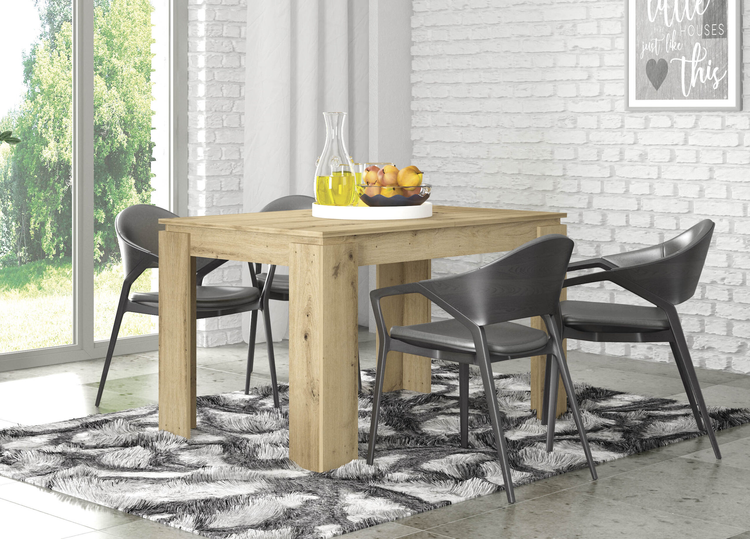 Masa extensibila Leo, 120(160)x80x74, artisan