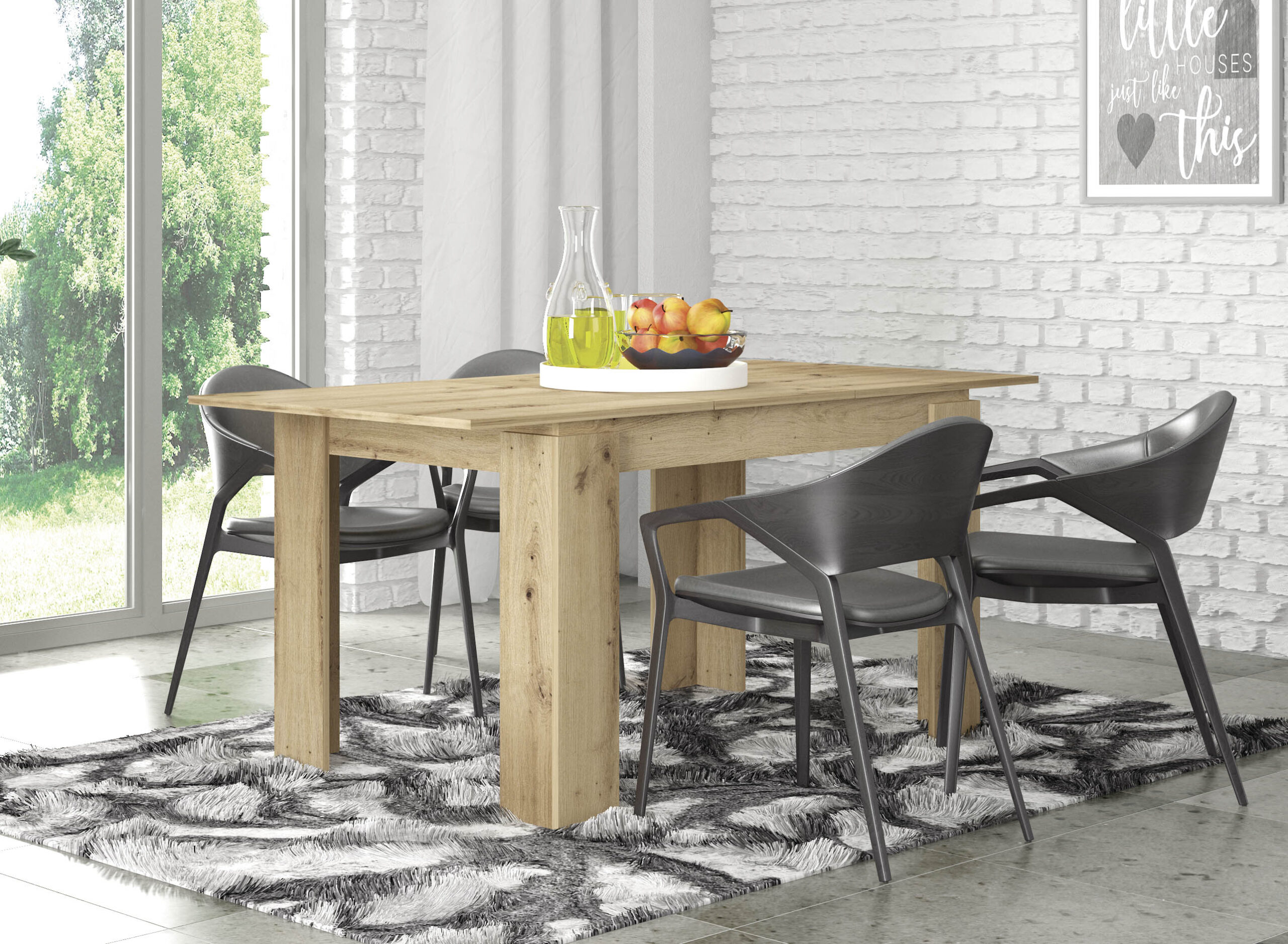 Masa extensibila Leo, 120(160)x80x74, artisan - imagine 2