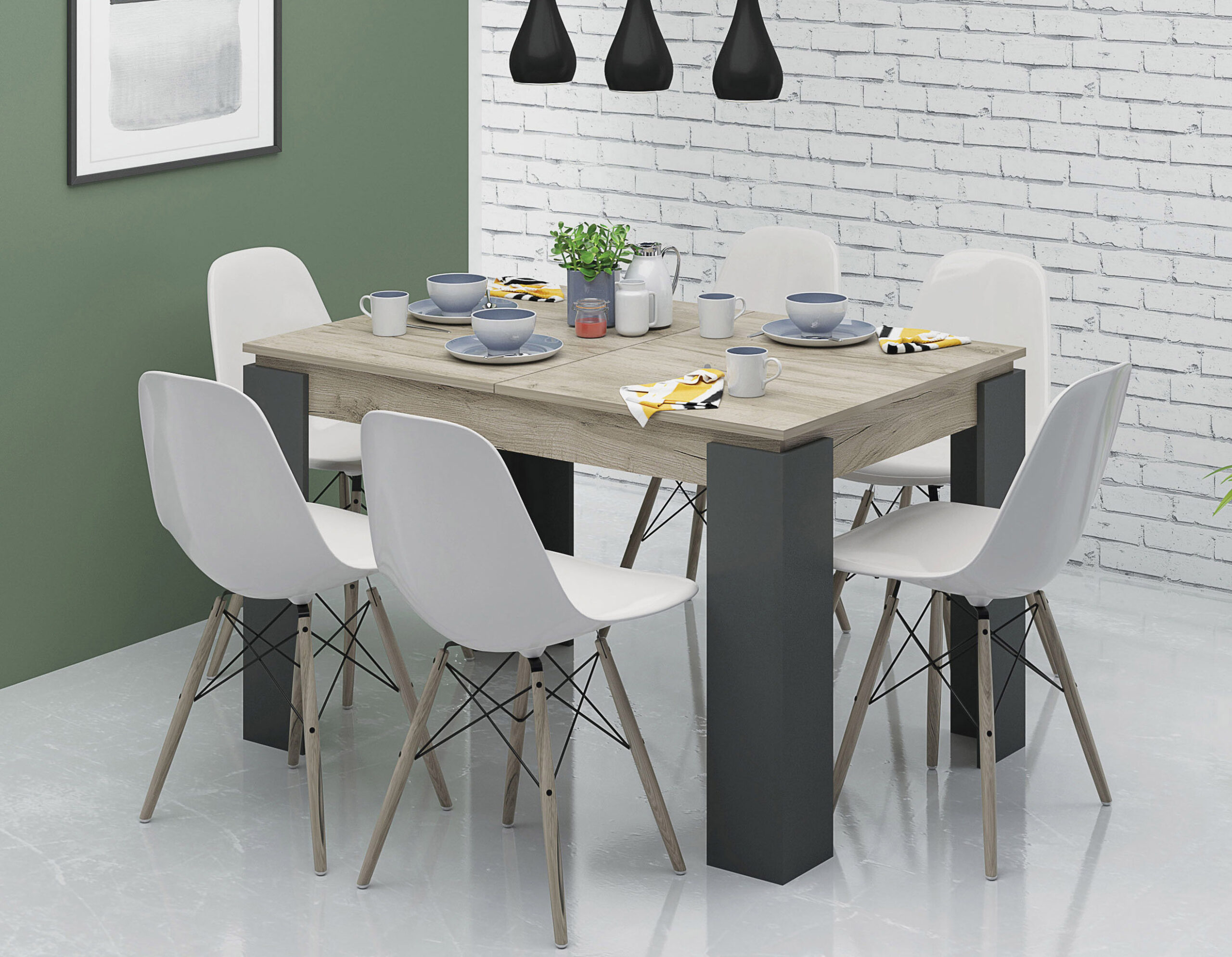 Masa Verona, 120(160)x80x74, antracit/ graycraft
