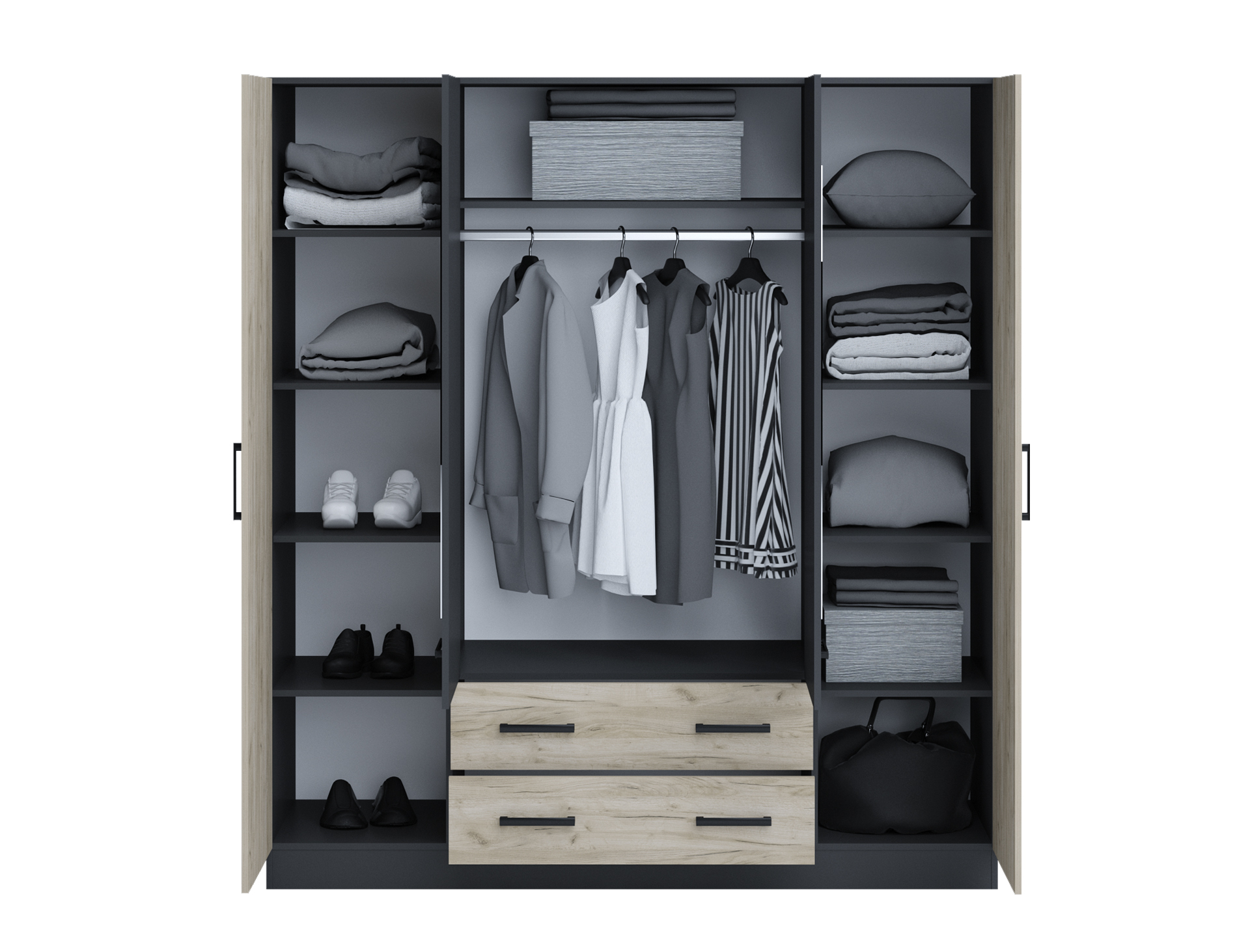 Set dormitor Moca, graycraft/ antracit - imagine 2