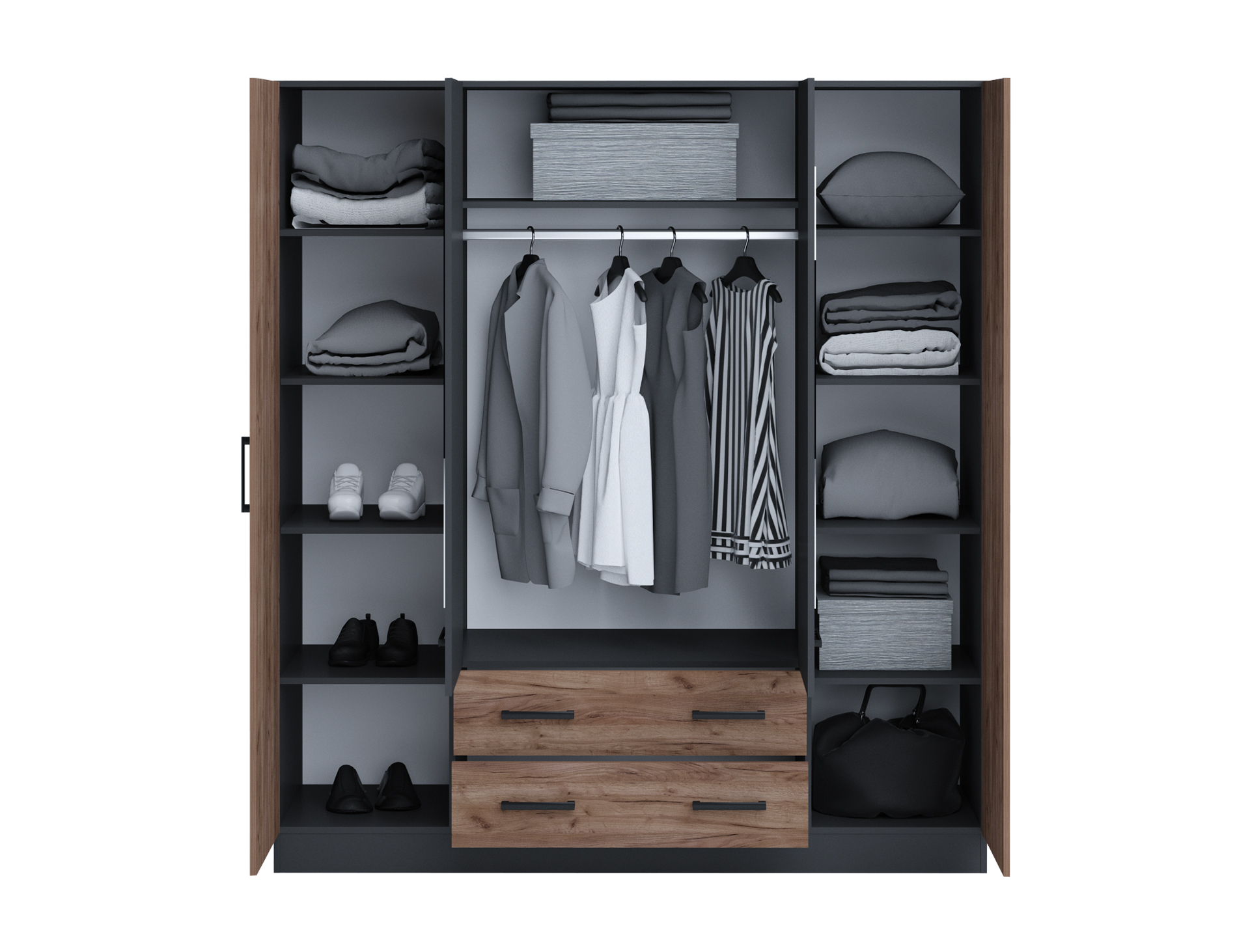 Set dormitor Moca, tobacco craft / antracit - imagine 2