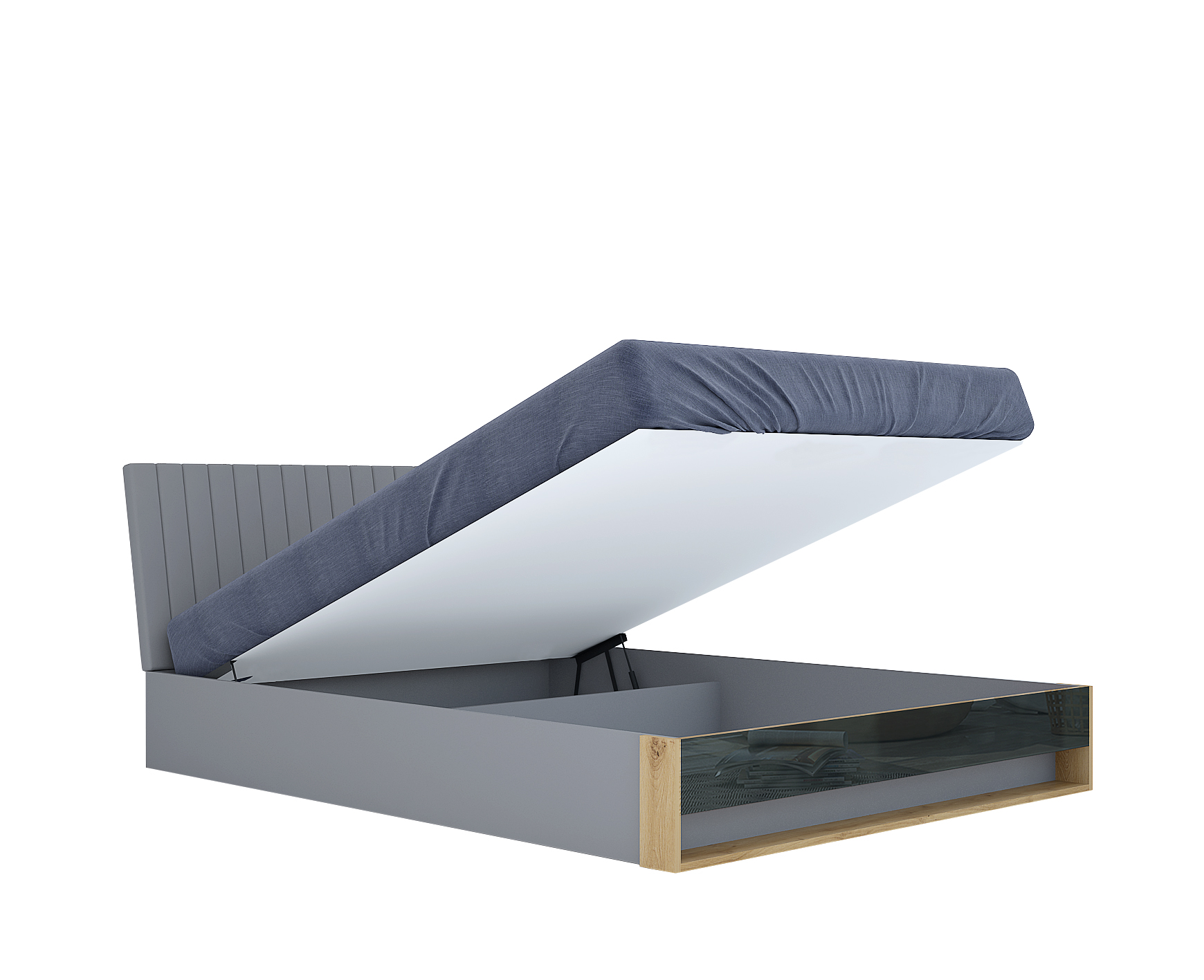 Set dormitor Monza, gri/ artisan/ antracit lucios - imagine 6