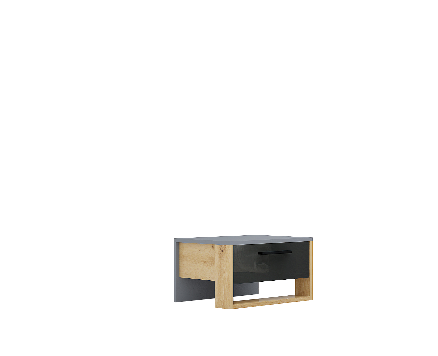 Set dormitor Monza, gri/ artisan/ antracit lucios - imagine 8