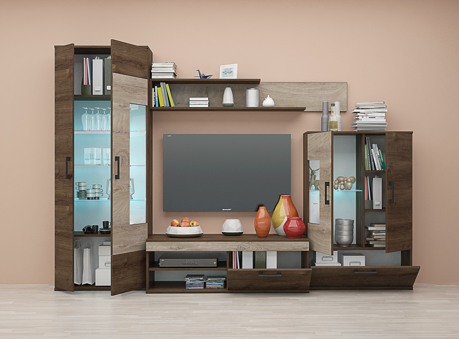Living Olimpia, 270x184, stejar maro/ stejar norte - imagine 2