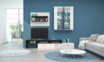 Living Rimini 5, 290x45x200, silk nero/ silk light