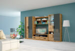 Living Sicilia, 310x190, stejar wotan /antracit/ lacobel negru
