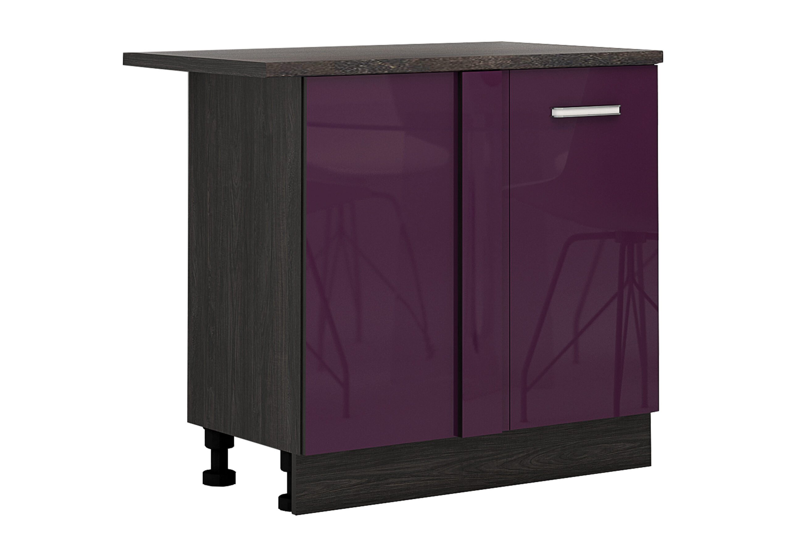 Corp inferior de colt Elinor B10, 90x87, violet lucios/ stejar carbon